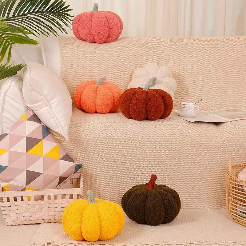 Thanksgiving Pumpkin Pillow, 3D Pumpkin Shaped Pillow Plush Pillow Decorative Pumpkin Throw Pillows for Autumn Fall Bedroom Sofa