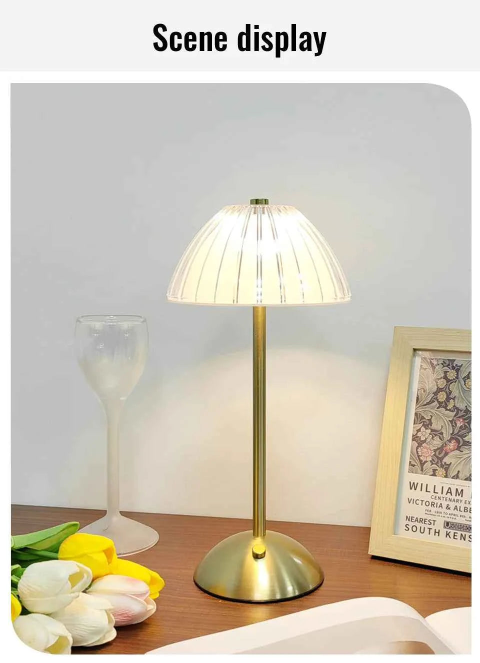 LED Table Lamp Touch Lamp Reading Light Rechargeable Light Wireless Retro Night Lamp Nordic For Study Bedroom Desk Lamp Bar Home