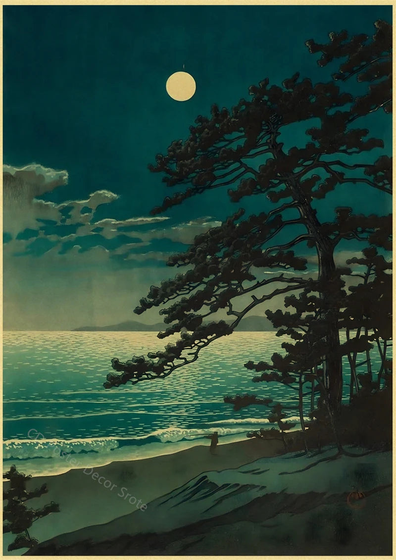 Japanese Vintage Landscapes Posters Traditional Scenery Retro Prints Art Wall Paintings Room Home Bar Restaurant Decor Picture