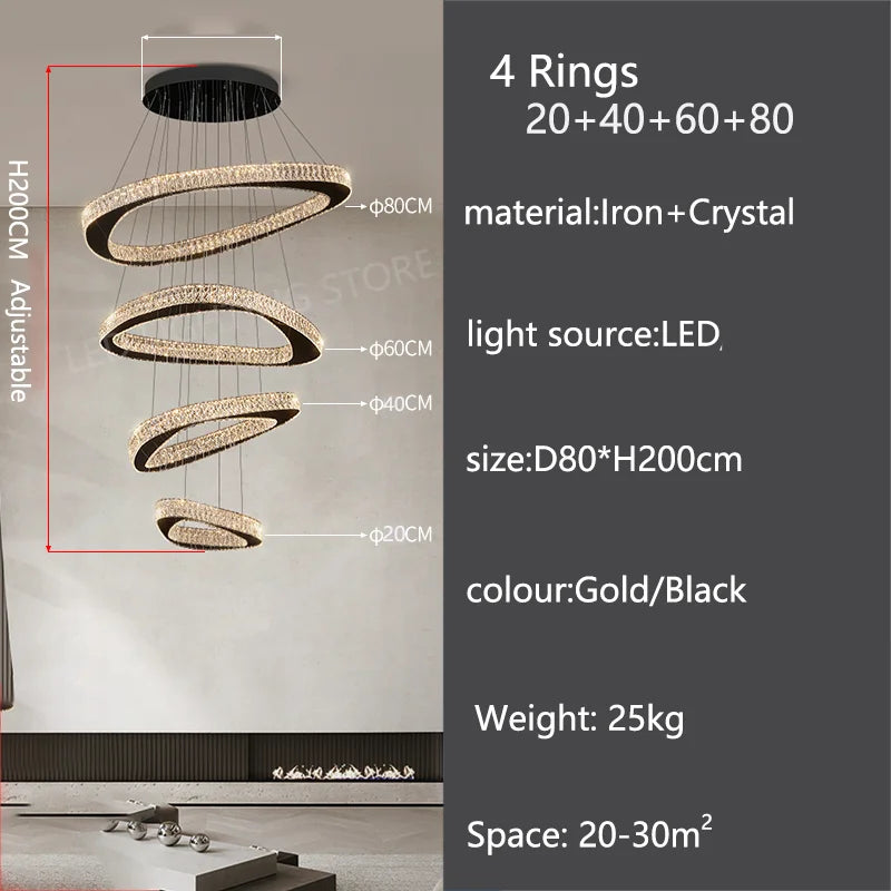 Modern Home Decoration Chandelier Villa Living Room Pendant Light Luxury Dining Room Stair Chandeliers Lustre Ceiling Chandelier - The Homemakers Hub