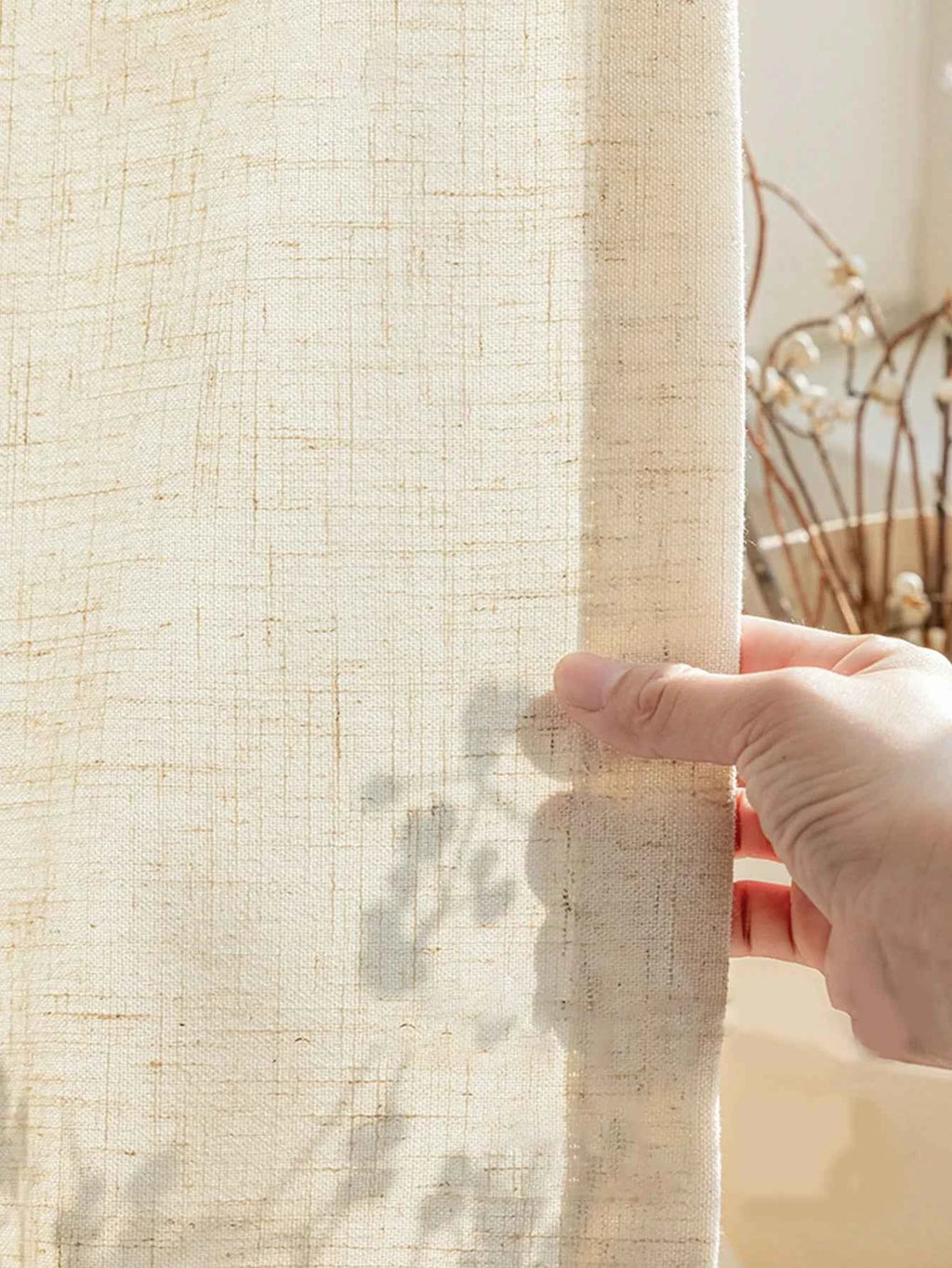 Natrual Style Linen Curtain Japanese Dustproof Linen Sheer Window Screen for Bedroom Kitchen Door practical soft curtain