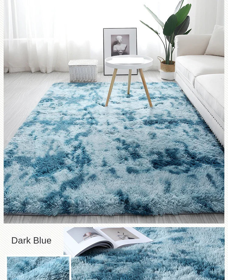 Machine Washable Shaggy Rug for Bedroom - Grey Fluffy Soft Area Carpet with Non-Slip Design