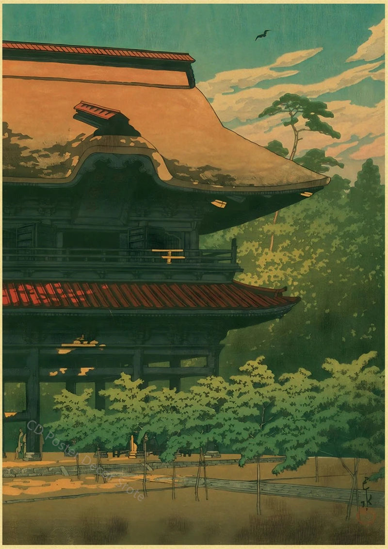 Japanese Vintage Landscapes Posters Traditional Scenery Retro Prints Art Wall Paintings Room Home Bar Restaurant Decor Picture