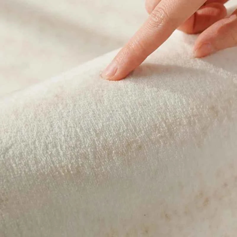 Cream Style Carpets for Living Room Luxury Bedroom Decor Stripe Carpet Irregular Shape Plush Rug Fluffy Soft Washable Thick Mat
