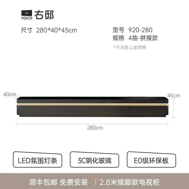 Luxury Aesthetic Tv Stands Hiding Handles Media Cabinet Floor Tv Stand Mid Century Black Mobili Per La Casa Home Furniture