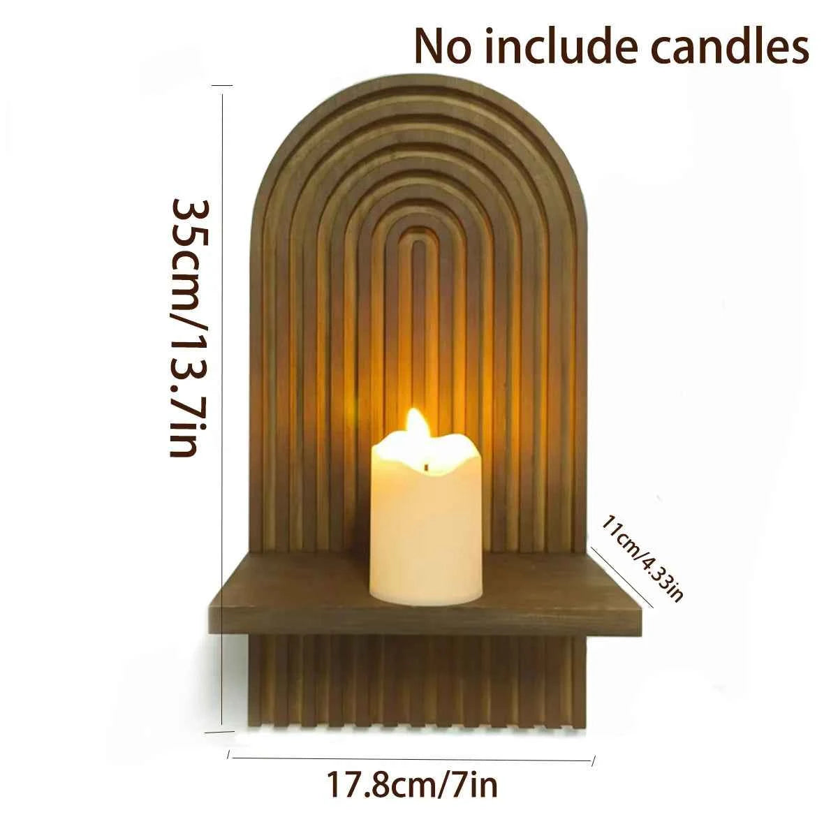 Boho Wooden Arch Wall Shelves Rustic Plants Decorative Shelf Storage Rack for Organizing & Displaying Artistic Home Decor Gifts