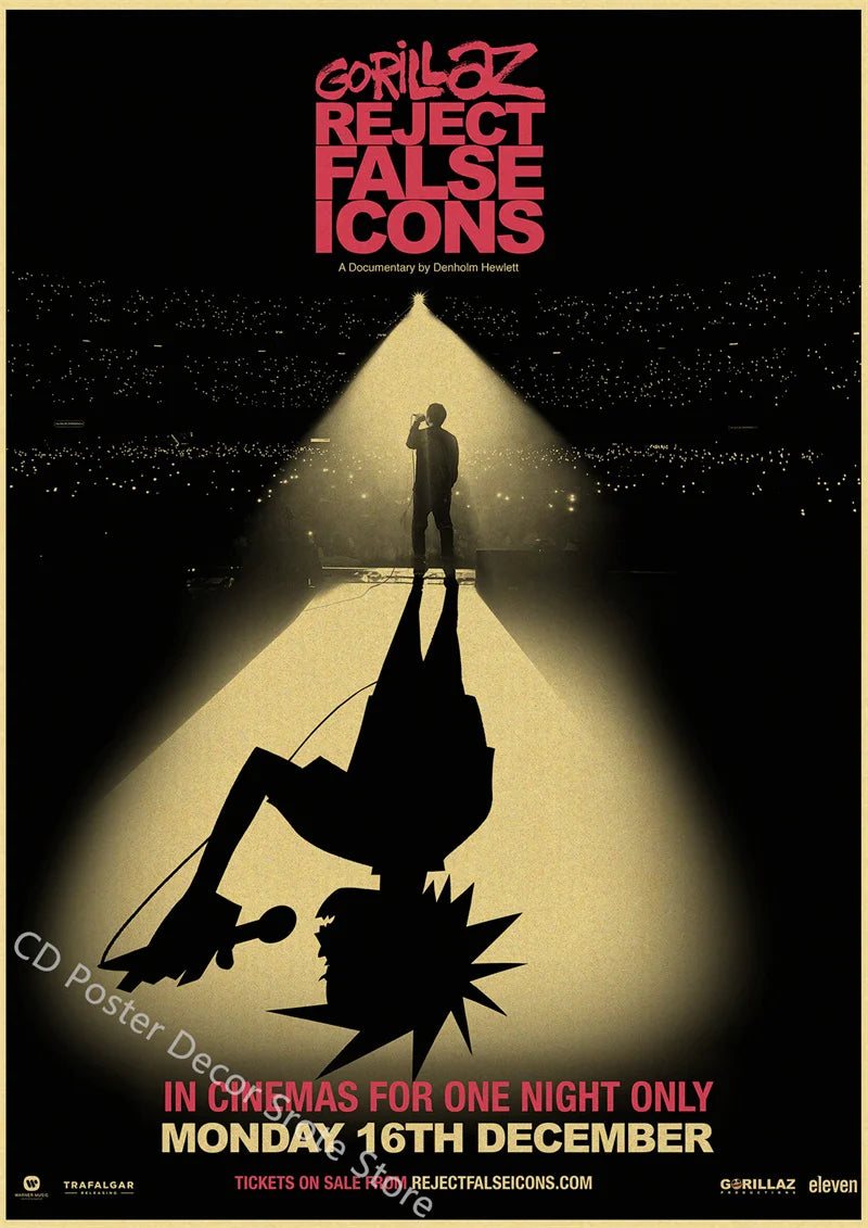 Gorillaz Retro Posters - Demon Days Kraft Paper Vintage Music Prints for Home Room Bar Club Decor