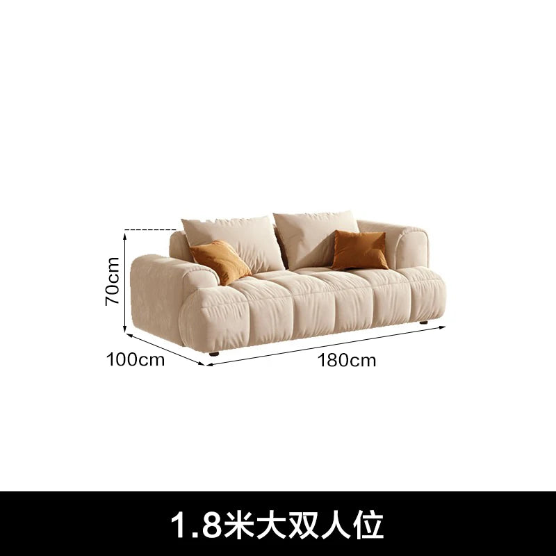 Nordic Minimalist Sofa 2 Seater Pillows Family Apartment Romantic Foot Stool Canape Living Room Furniture