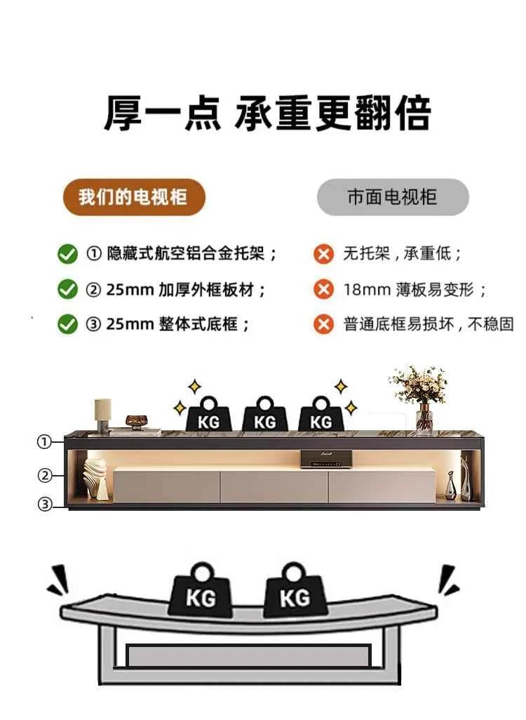 Glas Transparent Tv Table Cabinet Storage Luxury Floor Modern Tv Table Entertainment Center Meuble Television Salon Furnitures