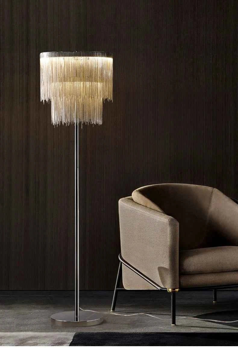 New Tassel Floor Lamp Living Room Bedside Light Luxury Bedroom Vertical Table Lamp Nordic Postmodern Simple Sofa Corner Art Lamp