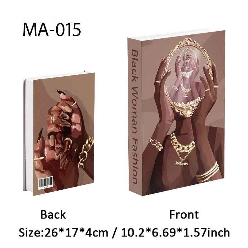 Luxury Openable Fake Books Box Decoration Fashion Black Women Magazine Coffee Table Book Villa Hotel Home Decor Shooting Props