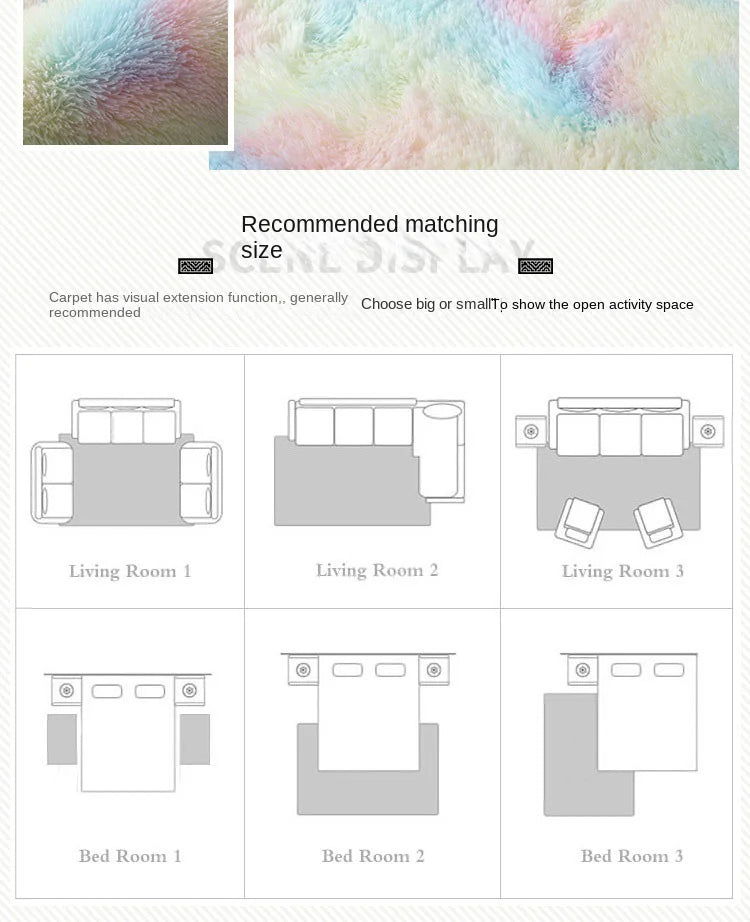 Machine Washable Shaggy Rug for Bedroom - Grey Fluffy Soft Area Carpet with Non-Slip Design