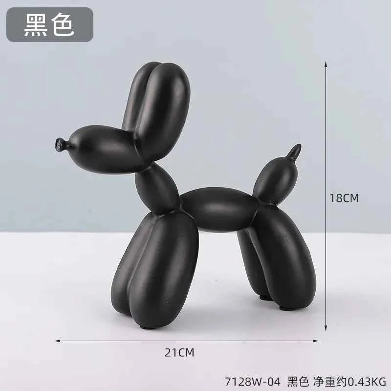 Modern Minimalist Balloon Dog Sculpture Living Room TV Cabinet Decor Resin Art