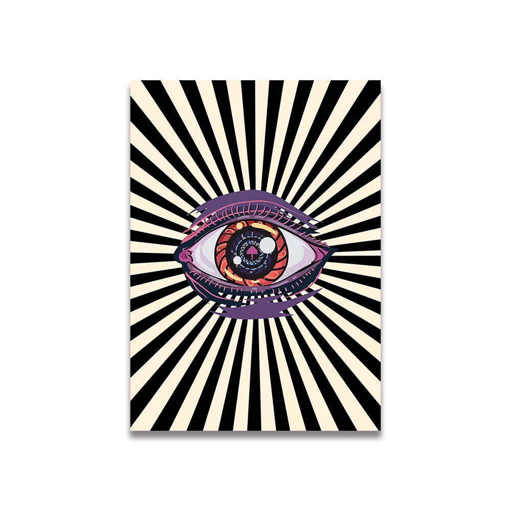 Simplicity Vintage Pink Canvas Wall Art - Cartoon Print Posters for Home Decor, Living Room & Bedroom