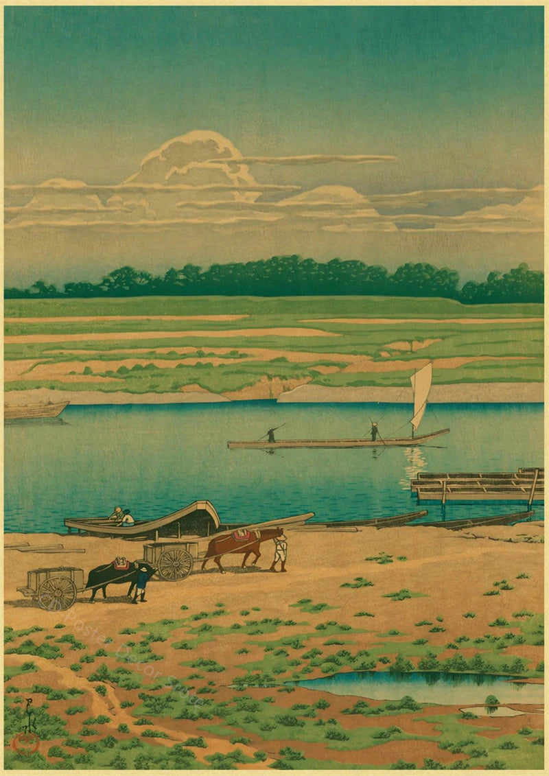 Japanese Vintage Landscapes Posters Traditional Scenery Retro Prints Art Wall Paintings Room Home Bar Restaurant Decor Picture