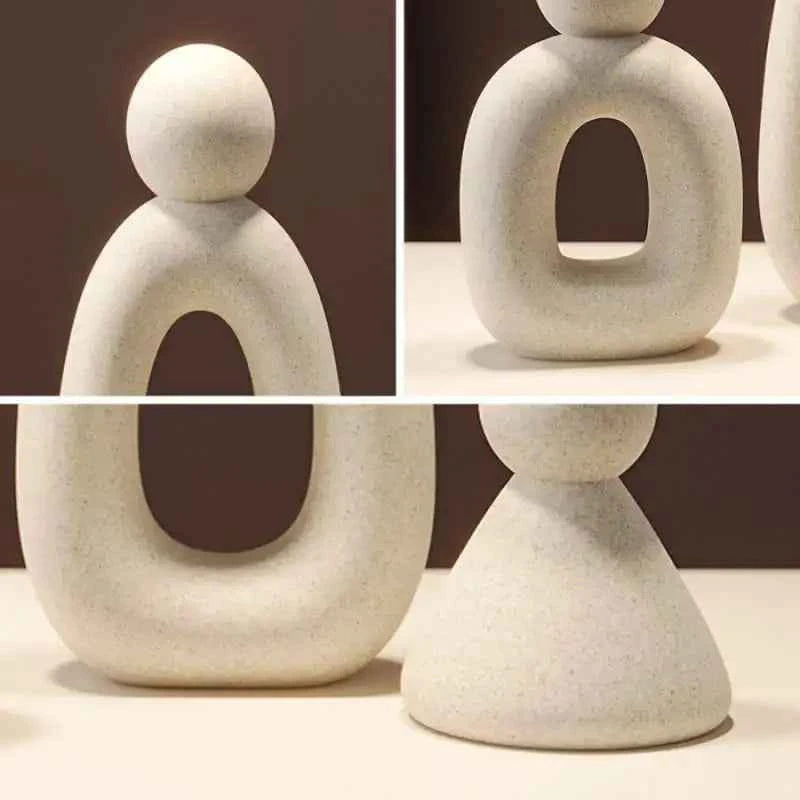 Simple Family Statue Modern Style Home Decor Hollow Sculpture Nordic Living Room Ornaments Bedroom Decoration Figurines Gift