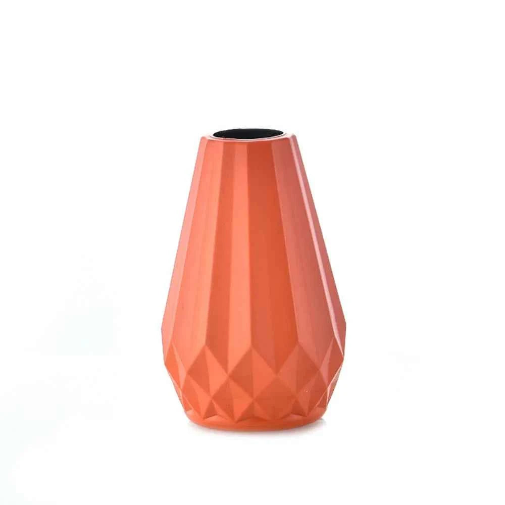 Diamond Shaped Flower Vase Fashion Imitation Ceramic Plastic Flower Pot Nordic Style Modern Flower Arrangement Living Room