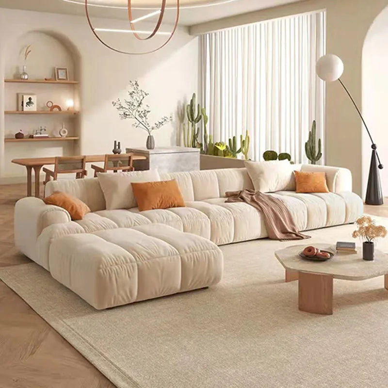 Nordic Minimalist Sofa 2 Seater Pillows Family Apartment Romantic Foot Stool Canape Living Room Furniture