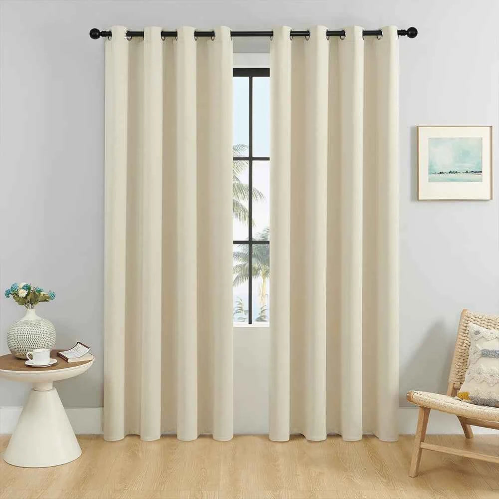1Pc Solid Color Blackout Curtain，Room Darkening And Light Reducing Curtain, For Study Bedroom Kitchen Living Room Decor