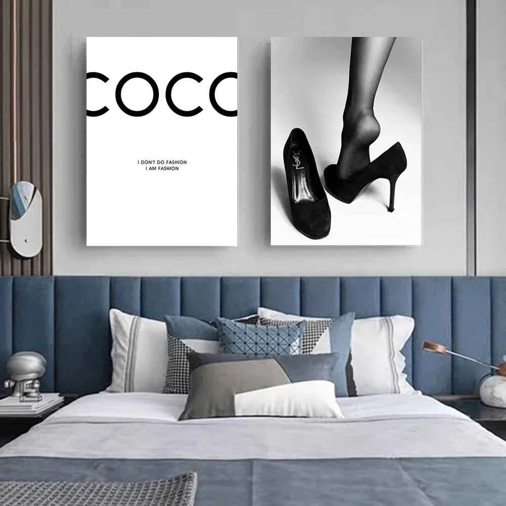 Black White Doberman Pinscher Gun Wall Decoration Poster Modern Highend Home Decor Canvas Painting Art Prints Living Room Murals