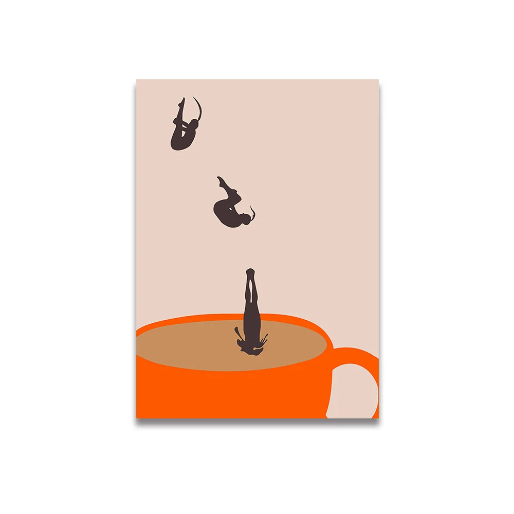 Simplicity Vintage Pink Canvas Wall Art - Cartoon Print Posters for Home Decor, Living Room & Bedroom