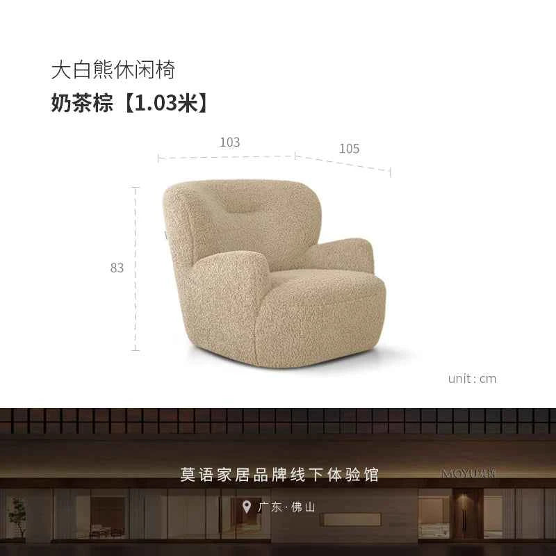 Lazy Lounge Sofa Chair - Modern Luxury Recliner for Living Room, Ergonomic Comfortable Vanity Furniture