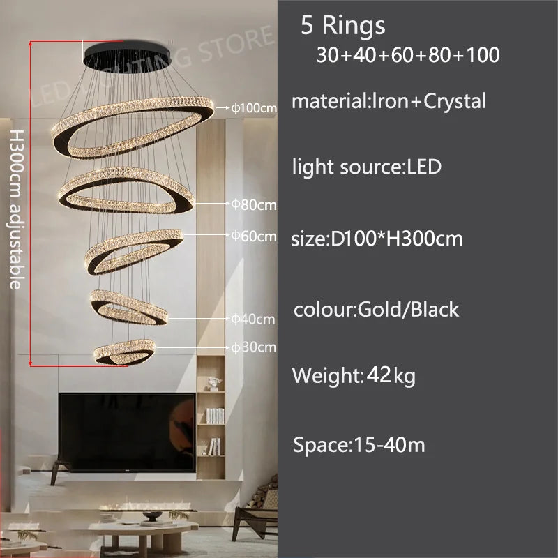Modern Home Decoration Chandelier Villa Living Room Pendant Light Luxury Dining Room Stair Chandeliers Lustre Ceiling Chandelier - The Homemakers Hub