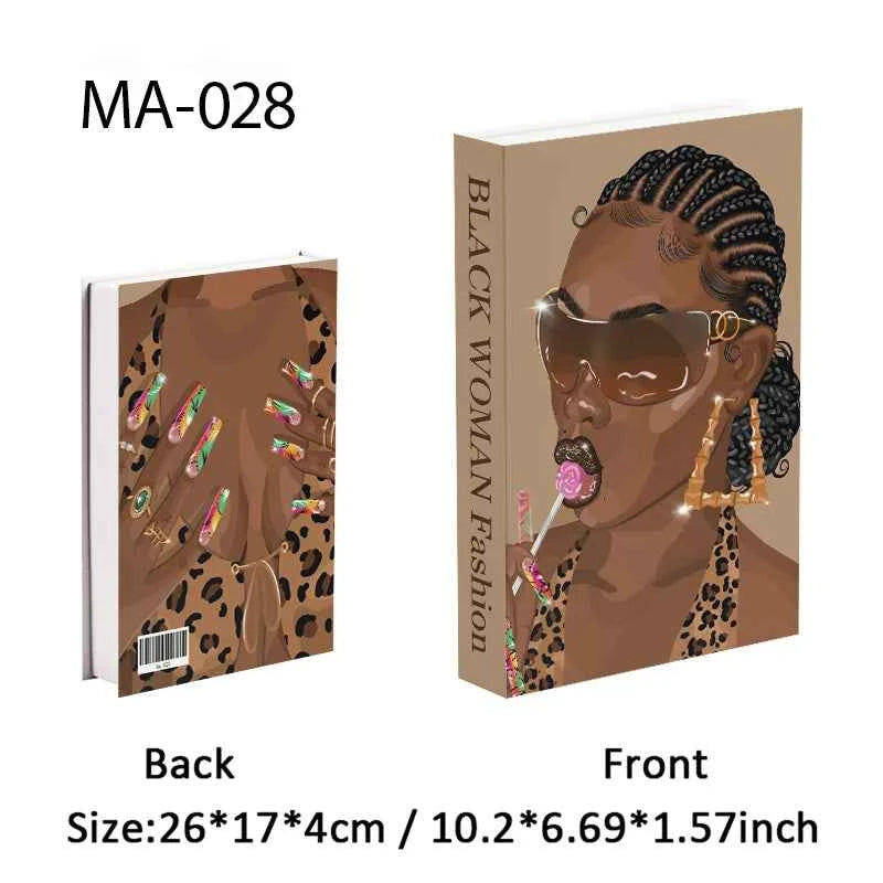 Luxury Openable Fake Books Box Decoration Fashion Black Women Magazine Coffee Table Book Villa Hotel Home Decor Shooting Props