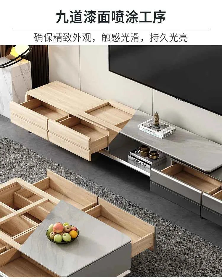 Aesthetic Modern Tv Stand Retractable Wood High End Nordic Tv Stand Mount Media Cabinet Mobili Per La Casa Home Furniture