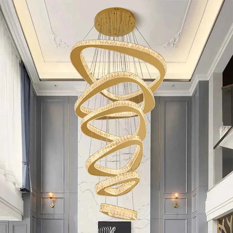 Modern Home Decoration Chandelier Villa Living Room Pendant Light Luxury Dining Room Stair Chandeliers Lustre Ceiling Chandelier