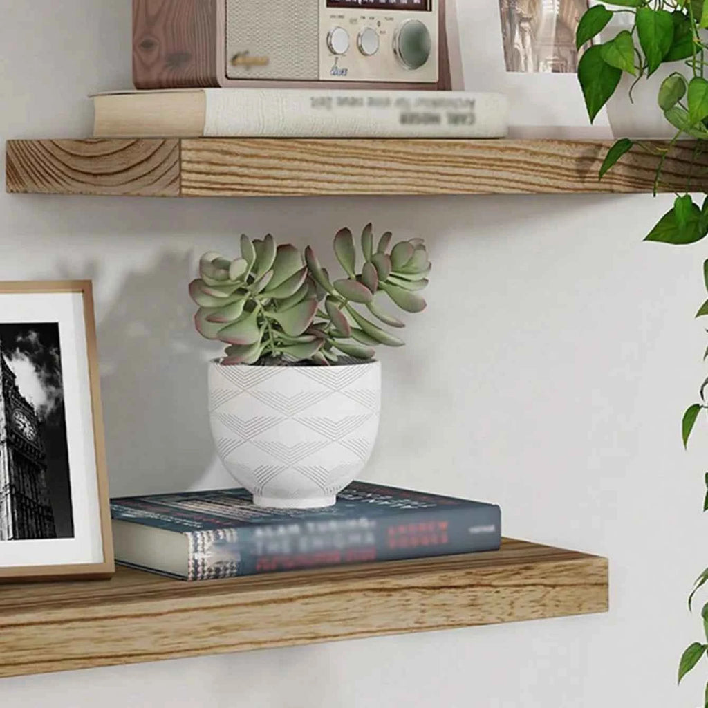 Wooden Floating Wall Shelf Art Storage Rack Rustic Wood Shelves For Wall Storage Wall Hanging Shelf Bedroom Home Decorations 1PC