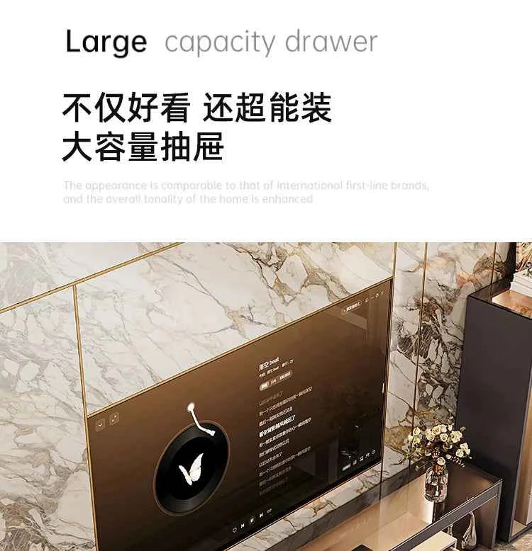 Glas Transparent Tv Table Cabinet Storage Luxury Floor Modern Tv Table Entertainment Center Meuble Television Salon Furnitures