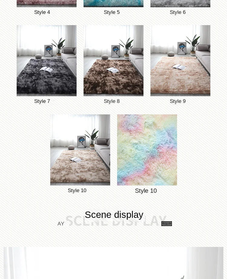 Machine Washable Shaggy Rug for Bedroom - Grey Fluffy Soft Area Carpet with Non-Slip Design