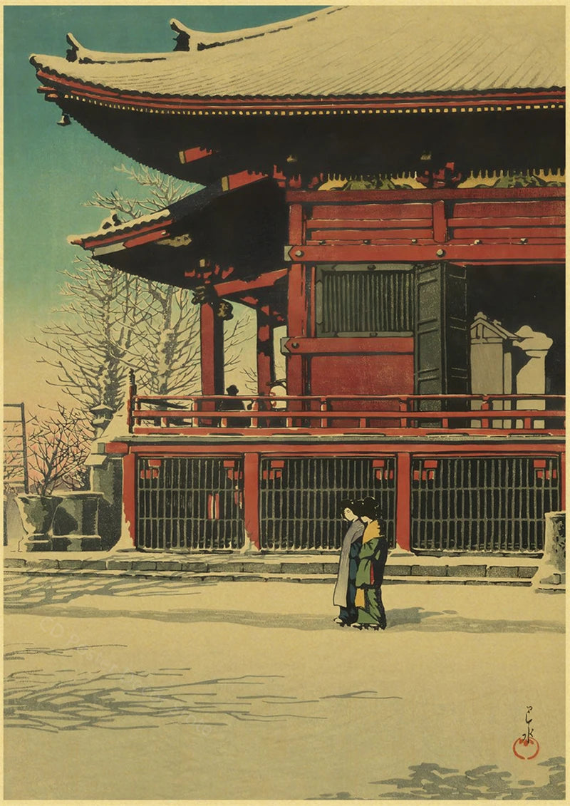 Japanese Vintage Landscapes Posters Traditional Scenery Retro Prints Art Wall Paintings Room Home Bar Restaurant Decor Picture