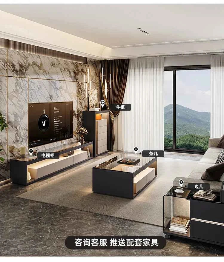 Glas Transparent Tv Table Cabinet Storage Luxury Floor Modern Tv Table Entertainment Center Meuble Television Salon Furnitures