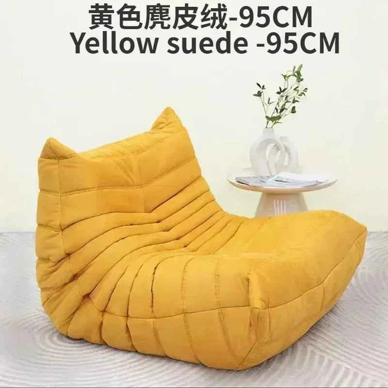 Caterpillar Velvet Sofa - Comfortable Lounge Chair for Small House Living Room, Bedroom, Store, and Balcony