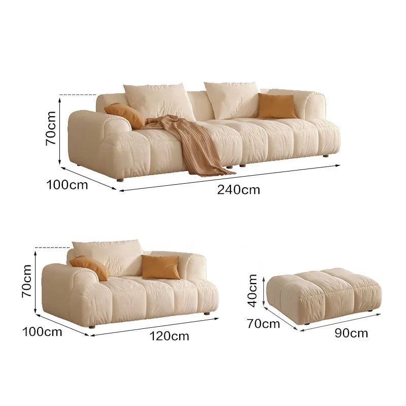 Nordic Minimalist Sofa 2 Seater Pillows Family Apartment Romantic Foot Stool Canape Living Room Furniture