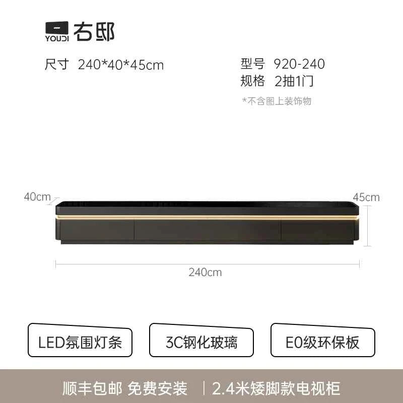 Luxury Aesthetic Tv Stands Hiding Handles Media Cabinet Floor Tv Stand Mid Century Black Mobili Per La Casa Home Furniture