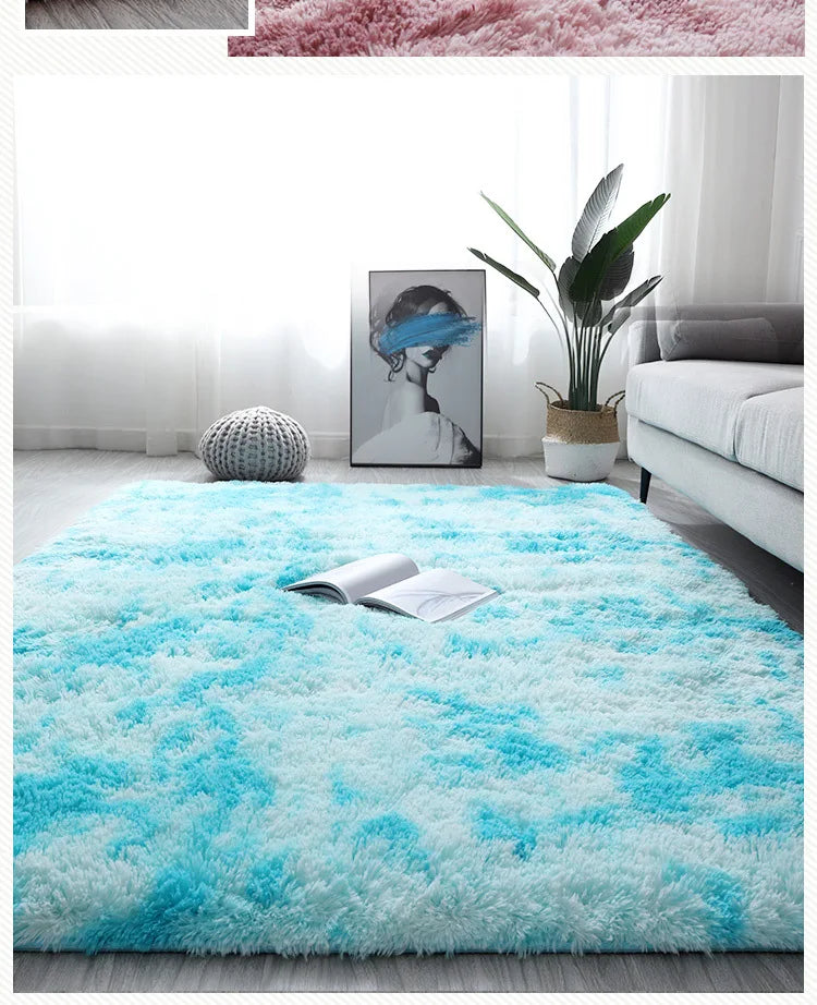 Machine Washable Shaggy Rug for Bedroom - Grey Fluffy Soft Area Carpet with Non-Slip Design