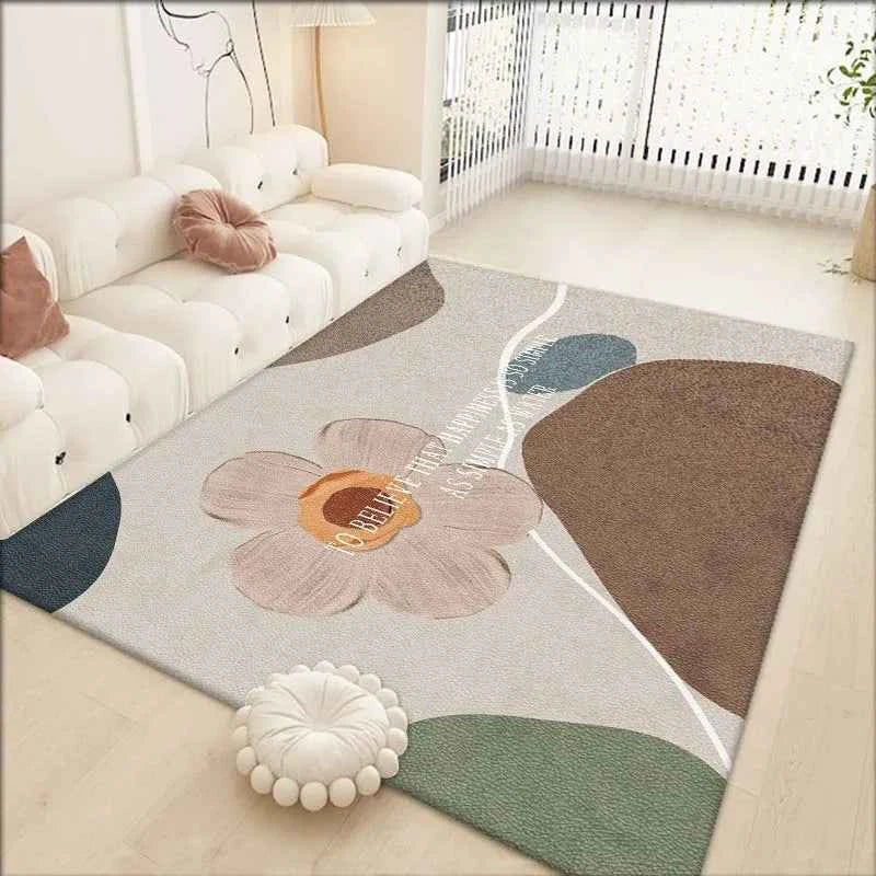 VIAKAMA Creamy Style Luxury High-End Carpet Sofa Coffee Table Rug Room Bedside Mat Anti-Slip Front Door Home Decoration