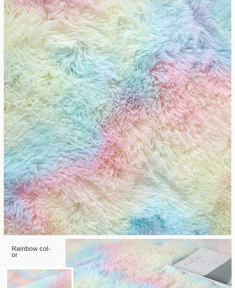 Machine Washable Shaggy Rug for Bedroom - Grey Fluffy Soft Area Carpet with Non-Slip Design