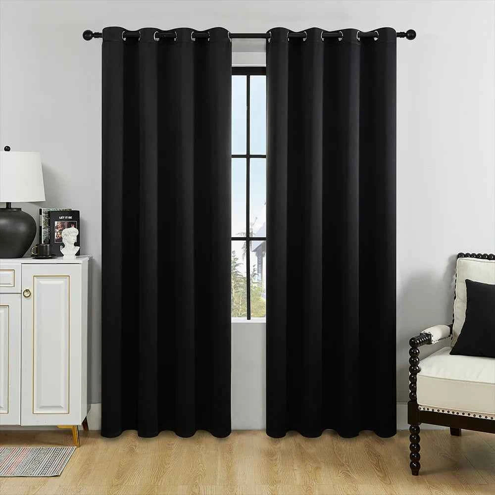 1Pc Solid Color Blackout Curtain，Room Darkening And Light Reducing Curtain, For Study Bedroom Kitchen Living Room Decor
