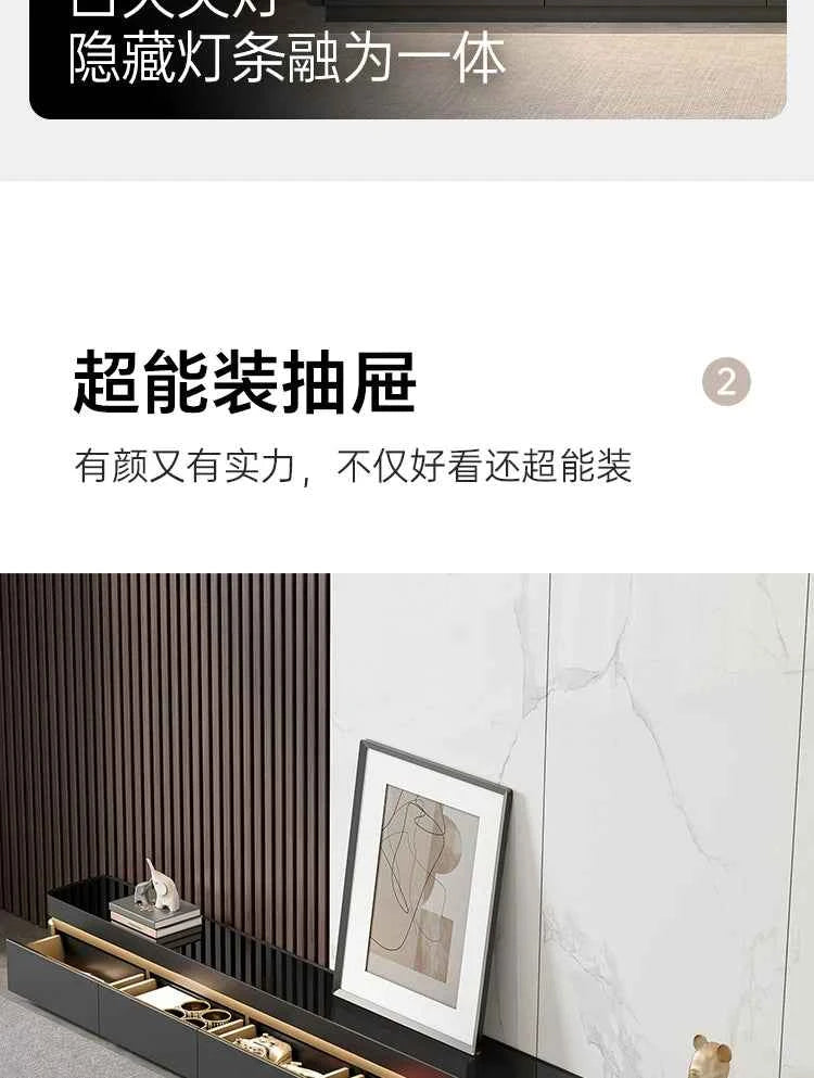 Luxury Aesthetic Tv Stands Hiding Handles Media Cabinet Floor Tv Stand Mid Century Black Mobili Per La Casa Home Furniture