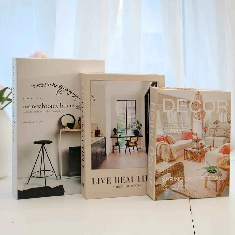 3Pcs/Set Luxury Decoration Fake Books Rich in layers Set of fake books Home Decor Ornaments cosmetic room Coffee Table Book