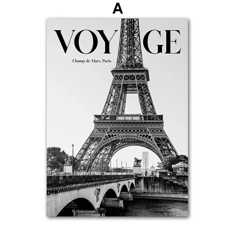 Paris Towel New York Build Dobermann Wall Art Canvas Painting Print Wall Picture Living Room Decoration Black White Posters C