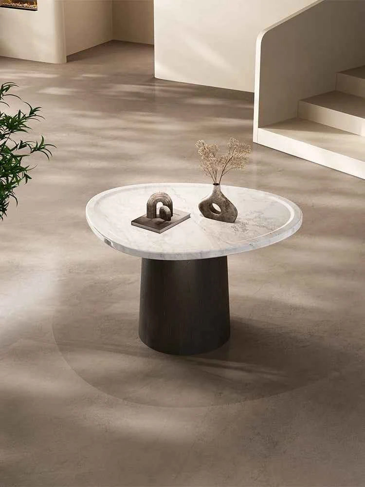 Luxury Marble Coffee Table - Italian Designer Natural Stone Tea Table in Artistic Freeform Shape for Modern Living Room