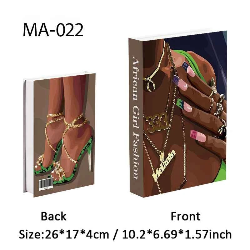 Luxury Openable Fake Books Box Decoration Fashion Black Women Magazine Coffee Table Book Villa Hotel Home Decor Shooting Props