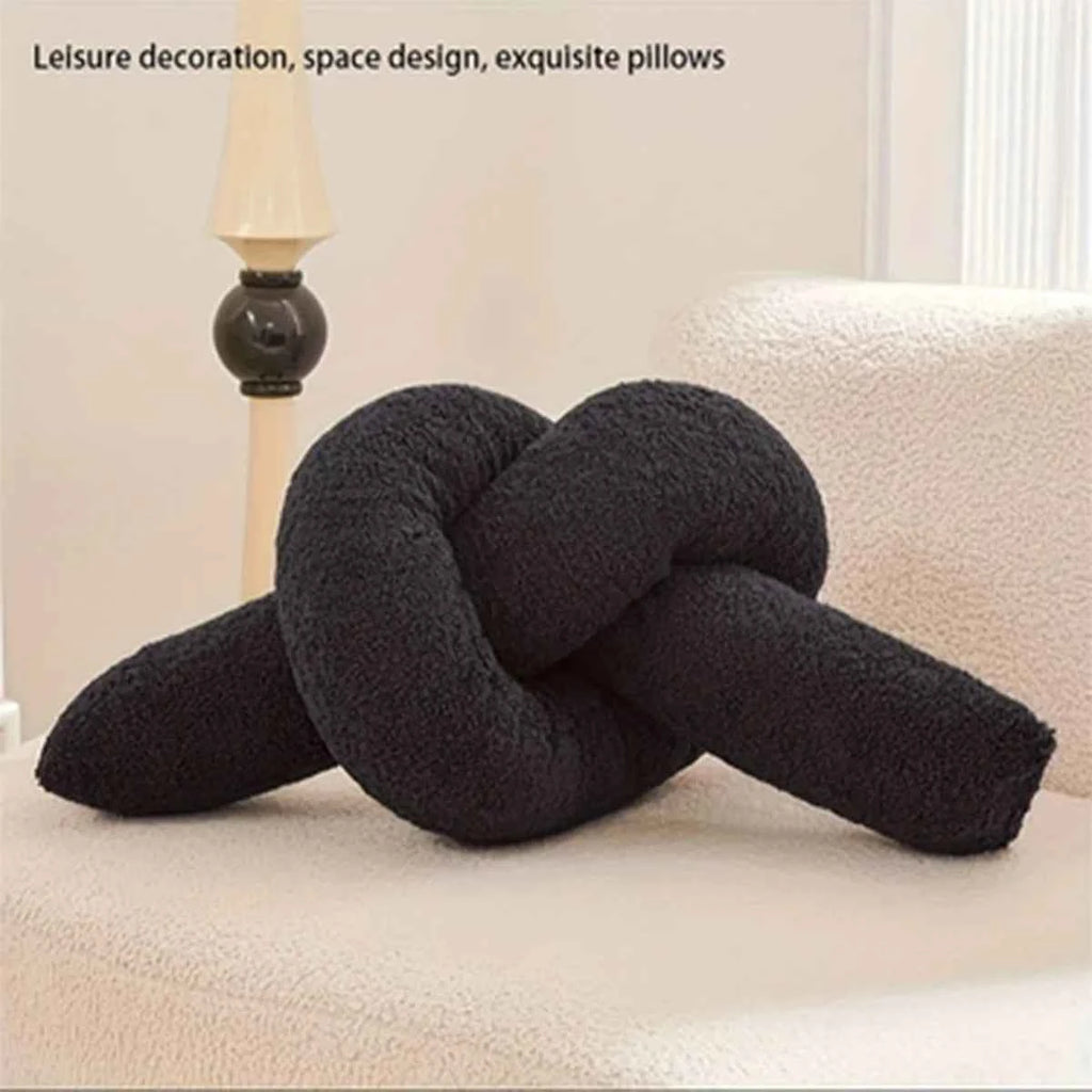 1pc Nordic Style Knotted Bolster Pillow for Sofa Bedroom Office Decor Pillow Gift for Christmas Home Living Room Decorate