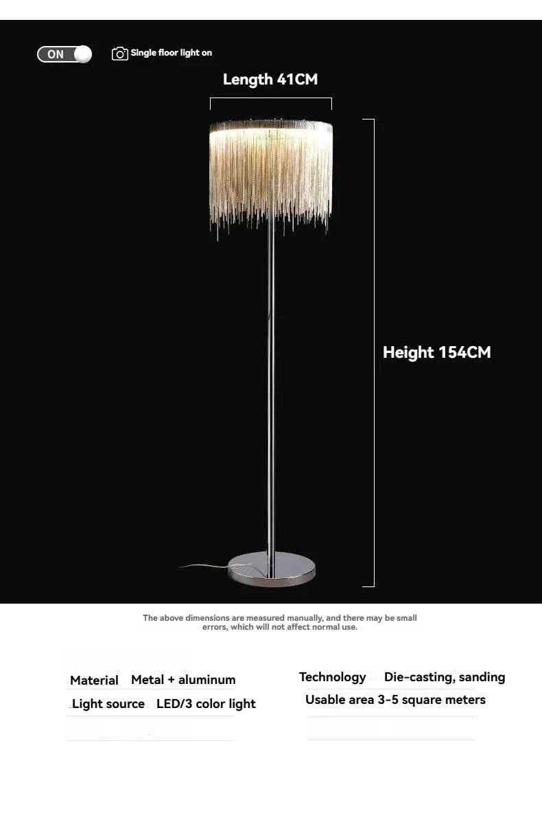 New Tassel Floor Lamp Living Room Bedside Light Luxury Bedroom Vertical Table Lamp Nordic Postmodern Simple Sofa Corner Art Lamp