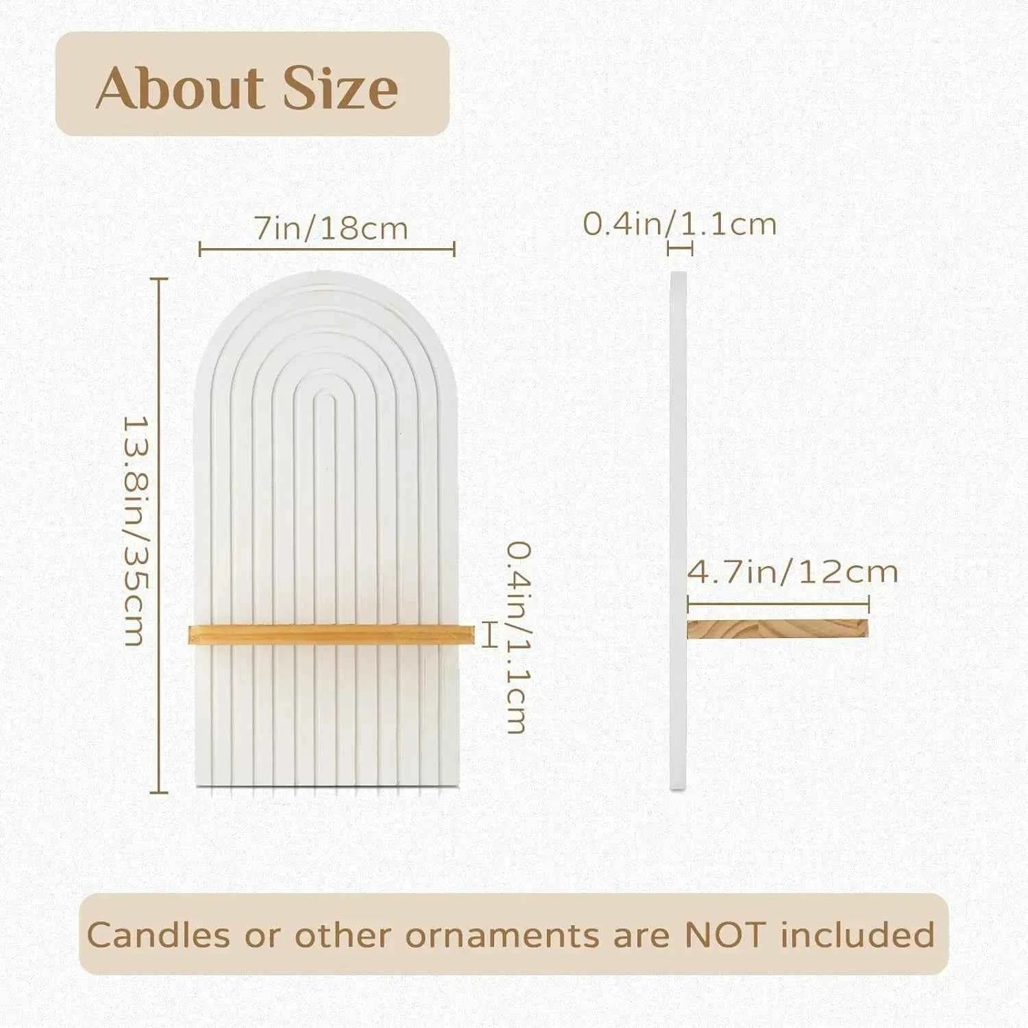 Boho Wooden Arch Wall Shelves Rustic Plants Decorative Shelf Storage Rack for Organizing & Displaying Artistic Home Decor Gifts